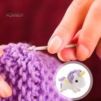 1 комплект материалов для вязания крючком. Набор для вязания крючком в форме животного с пошаговыми видео для взрослых и детей. разноцветный