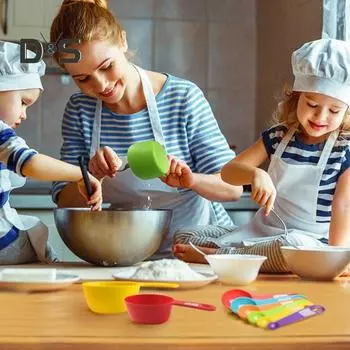 1 комплект, мерная кружка без запаха, пищевая удобная ложка для приправы, сахарный порошок, мерный стакан разноцветный