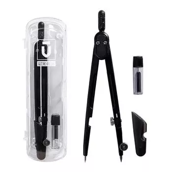 1 комплект, металлические компасы, дизайнерские чертежи, инженерные инструменты, офисные принадлежности для школьников, принадлежности для студентов с коробкой и грифелем для карандашей