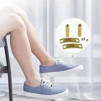 1 комплект металлических шнурков, головка для шнурков, замок для обуви, аксессуары для обуви, пряжка для обуви золотой