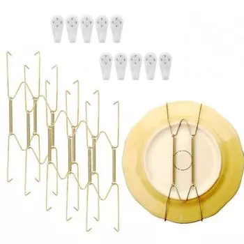 1 комплект металлической пластины, пружинная вешалка с настенным крючком, прозрачная защита, невидимая W-образная, регулируемая, круглая, прямоугольная, квадратная, керамическая, декоративная. A