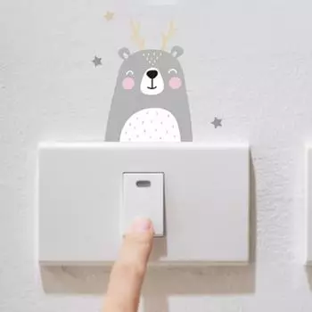 1 комплект милых мультяшных наклеек для детской комнаты, украшение для детской спальни с жирафом