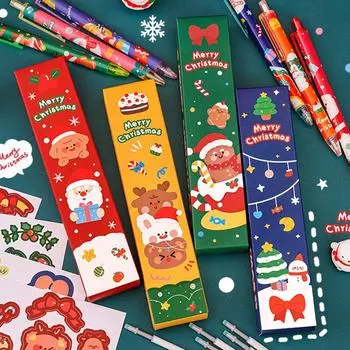 1 комплект милый мультфильм Санта-Клаус снеговик лось рождественский набор канцелярских принадлежностей креативные модные инструменты для рисования канцелярские принадлежности для студентов подарки A1
