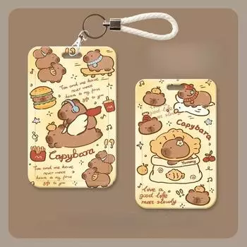 1 комплект милый мультяшный капибара Kpop держатель для фотокарточки милый американский животное капибара студенческий чехол для удостоверения личности чехол для фотокарточки протектор