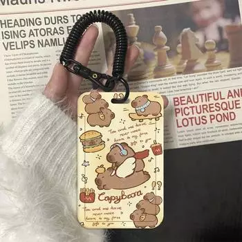 1 комплект милый мультяшный капибара Kpop держатель для фотокарточки милый американский животное капибара студенческий чехол для удостоверения личности чехол для фотокарточки протектор