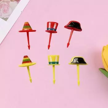 1 комплект милый мультяшный колпак дети фрукты вилка пластиковый бенто ланч десерт зубочистка