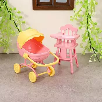 1 комплект мини-игрушек для кукольной коляски, детских обеденных столов, игрушечных кукольных домиков, колясок для детей, ролевых игр розовый