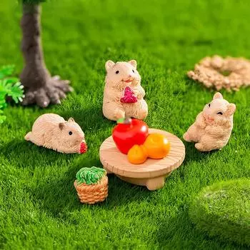 1 комплект мини-кролик хомяк украшение мультфильм кролик мышь микро пейзаж кукольный домик модель автомобиля интерьер домашнего рабочего стола украшение