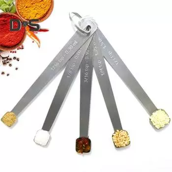1 комплект, мини-мерная ложка с длинной ручкой, нержавеющая, практичная, приправа, порошок для специй, маленькая мерная ложка серебряный