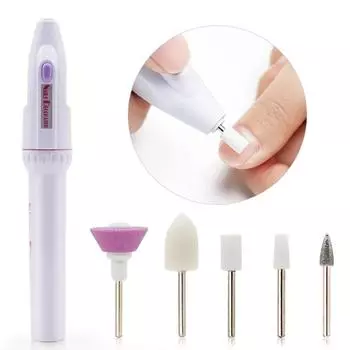 1 комплект мини-профессиональных электрических дрелей для ногтей с аккумуляторными фрезами для маникюра, полировки, педикюра белый