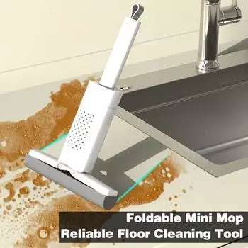 1 комплект мини-швабры, портативная самоотжимающаяся швабра, легкая чистка, подвесной дизайн, компактная швабра для прилавков, кухни, ванной комнаты B