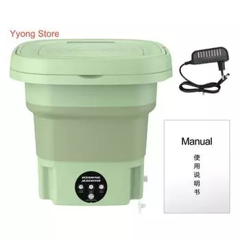 1 комплект, мини-стиральная машина 8 л, складная универсальная стиральная корзина для слива синего света, мощная телескопическая стиральная машина с вибрационной волной EU Plug фиолетовый