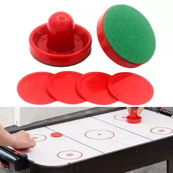 1 комплект мини-толкателей и шайб для аэрохоккея, лопасти для ручек ворот диаметром 96 мм для стола 2 Red Pushers