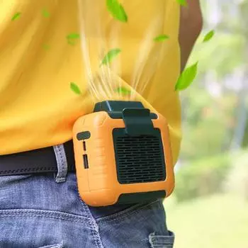 1 комплект мини-вентилятор сильный воздушный поток многоцелевой легкий модный hands free подвесная шея для наружного использования зелёный