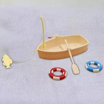 1 комплект, миниатюрная игрушка-лодочка, декоративная, креативная, полезная, мини-весло, вид на пляж, украшение, игровой домик для развлечений