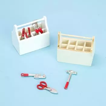 1 комплект миниатюрного деревянного ящика для инструментов с 8 инструментами, реалистичный внешний вид, инструменты, модель игрушки для украшения кукольного домика дубильная кора
