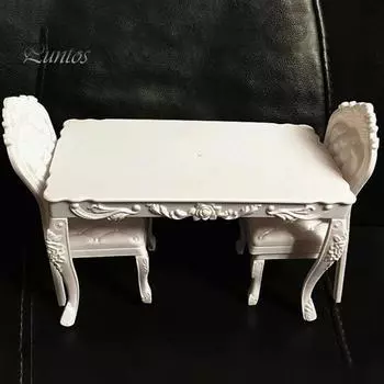 1 комплект миниатюрного стола, гладкая поверхность, взаимодействие родителей и детей, портативный мини-кукольный домик, стол-стул для развлечений 1