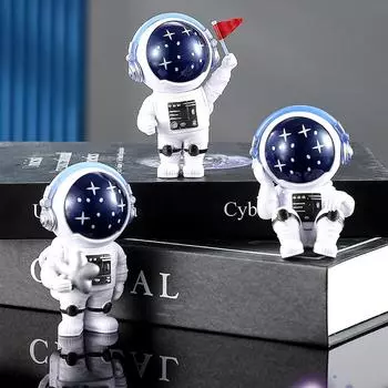 1 комплект миниатюрных статуэток астронавтов из смолы, статуэтка космонавта, обучающая игрушка, украшение для дома, модель астронавта для детей, подарок