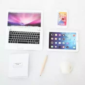 1 комплект, миниатюрный компьютер с гладкими краями, декоративные долговечные забавные кукольные мини-игровые украшения для детей розовый