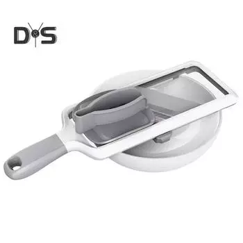 1 комплект, многофункциональная ручная овощерезка, регулируемая толщина, лезвие из нержавеющей стали, нескользящая ручка, резак для фруктов, моркови, картофеля, редиса серый