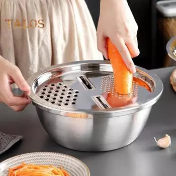1 комплект многофункциональной сливной раковины, набор дуршлагов из пищевой нержавеющей стали, терка для сыра 3 в 1 с контейнером, салатница, сливная раковина 28cm