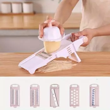 1 комплект многофункциональных измельчителей, слайсеров, резаков для фруктов, терок, картофельных чипсов, чеснокодавилок, чеснокодавилок, цвет имбиря случайный