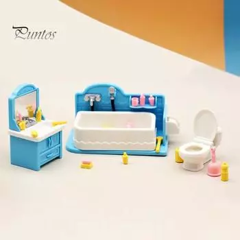 1 комплект, модель игрушки для ванной комнаты, водонепроницаемая, неувядающая, против трещин, 3D форма, имитация ванной комнаты, ванна, раковина для унитаза, декор, кукольный дом, поставка Sets