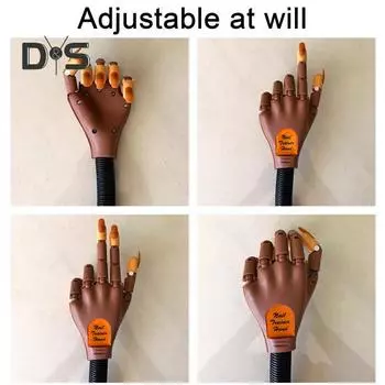1 комплект, модель руки для практики маникюра, гибкие наборы для тренировки ногтей, регулируемые наборы пальцев для начинающих 1 Set