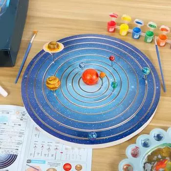 1 комплект, модель солнечной системы с 3D-солнечными планетами, интерактивная доска для родителей и детей, сделай сам, доска-раскраска, вселенная, обучение, STEM, образовательная сборка