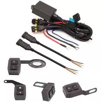 1 комплект мотоциклетных светодиодных противотуманных фар, жгут проводов, реле, провод для мотоциклетных противотуманных светодиодных фар с контроллером вспышки