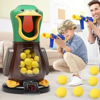 1 комплект, мягкая игрушка-пусковая установка с утиной мишенью, ЖК-табло, звуковой свет, забавное пусковое устройство с воздушной силой, детское интерактивное устройство для родителей и детей A