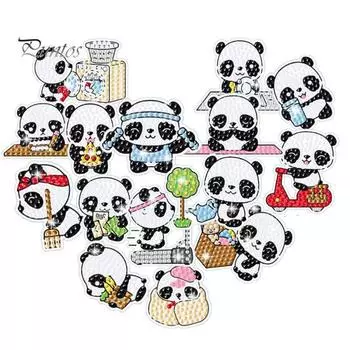 1 комплект мультфильм панда 5D алмазная живопись наклейки DIY ремесла дети панда упражнения искусство стикер домашний орнамент Sets