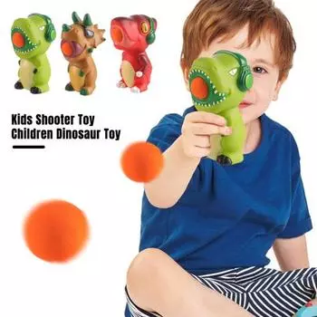 1 комплект, мультяшная игрушка-стрелялка в виде динозавра с 4 шариками, открытый сад, задний двор, лужайка, детский пресс, пусковая установка для игр, подарок для маленьких мальчиков и девочек Tyrannosaurus Rex