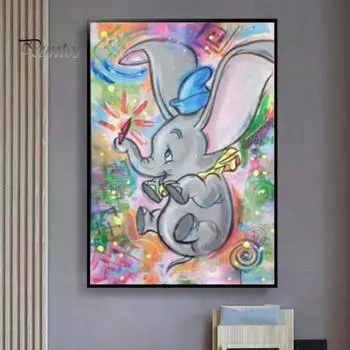 1 комплект, мультяшная картина со стразами и животными, инструменты для сверления на холсте, 5D полная дрель, сделай сам, поделки, горный хрусталь, художественный комплект для рисования, украшения для начинающих, девочек и мальчиков серый