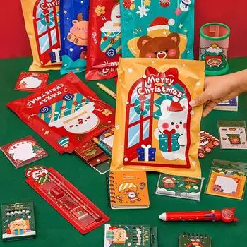 1 комплект мультяшных милых рождественских канцелярских товаров, слепой пакет, забавный рождественский счастливый слепой пакет, рождественский блокнот, канцелярский набор, подарки A2