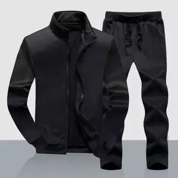 1 комплект, мужская куртка, брюки, однотонная уличная одежда, популярная толстовка в рубчик с манжетами, спортивные штаны на шнуровке для работы XL серый