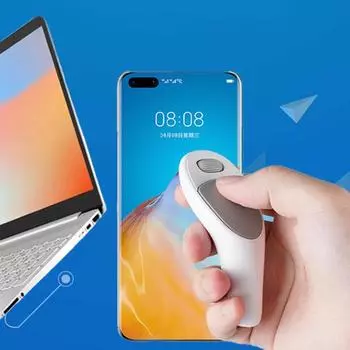 1 комплект мыши для большого пальца, плавный поворот страниц, радиус действия 10 м, нескользящее колесо, пульт дистанционного управления, Bluetooth-совместимая беспроводная мышь V5.0, аксессуар для ПК белый