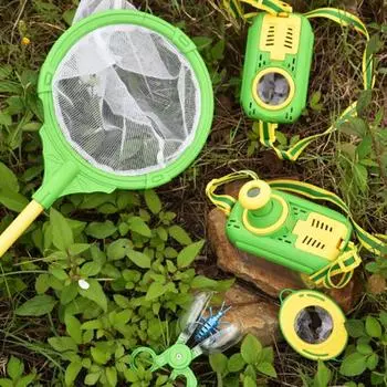 1 комплект, набор для ловли животных с коробкой для просмотра, сетка, ножничный зажим, пинцет, увеличительное стекло, набор игрушек для наблюдения за природой и исследованием природы на открытом воздухе