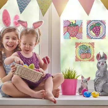 1 комплект, набор наклеек для алмазной живописи, мультяшный фруктовый цветочный узор, стразы, наклейки, поделки для детей и взрослых A