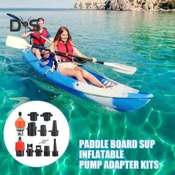 1 комплект надувного насоса SUP, адаптер для насоса для доски с веслом, адаптер воздушного клапана SUP с 9 стандартными обычными насадками для воздушного насоса для надувных изделий Sets