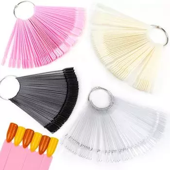 1 комплект, накладные ногти, веер, инструмент для демонстрации дизайна ногтей, прозрачная капсула для ногтей, искусственный маникюр, акриловый УФ-гель-лак 24 pcs