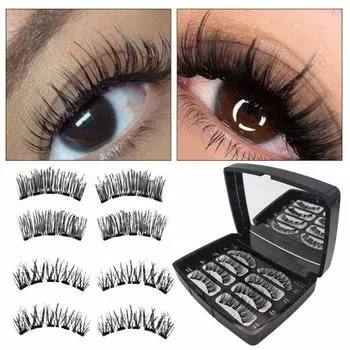 1 комплект накладных ресниц для девочек, не требующий клея, нераздражающая подделка с 3D-эффектом и пинцетом, привлекательный наряд