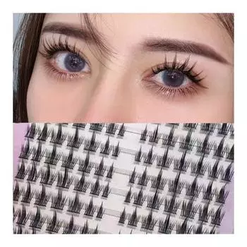 1 комплект НАКЛАДНЫХ ресниц кластер естественный вид пушистый многоразовый женский индивидуальный поддельный A