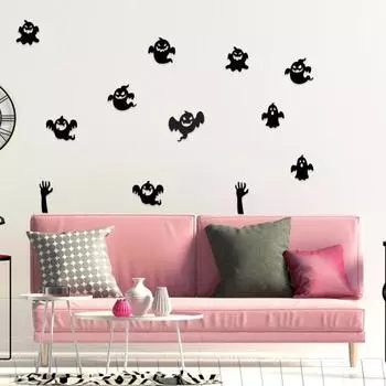 1 комплект наклеек на стену на Хэллоуин жуткий призрак летучая мышь наклейка 3D настенная наклейка A
