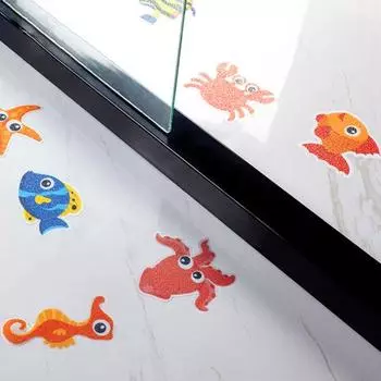 1 комплект, наклейка для ванны, яркие цветные клейкие наклейки с цветочным и животным узором, противоскользящие наклейки для душа для ванной комнаты C