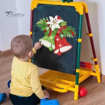 1 комплект, наклейка с алмазной росписью, сделай сам, узор в виде колокольчика, набор наклеек со стразами для рождественского украшения стены, окна Sets