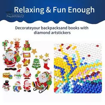 1 комплект, наклейка с алмазной живописью, Рождественская елка, снеговик, Санта-Клаус, узор, наклейка со стразами для украшения стены дома Christmas