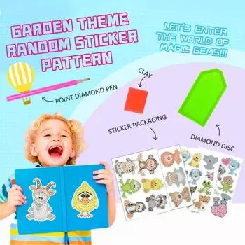 1 комплект, наклейка с алмазной живописью, простой в использовании мультяшный узор, набор наклеек со стразами «сделай сам», для детей и взрослых B