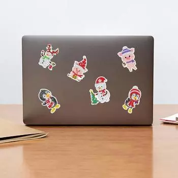 1 комплект, наклейка с алмазной живописью, креативная Рождественская елка, снеговик, узор, набор наклеек со стразами 1 Set