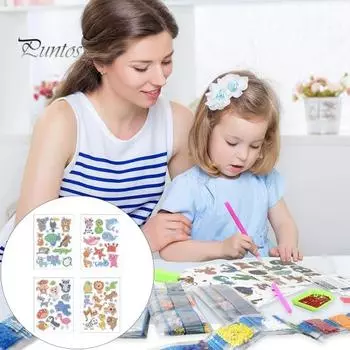 1 комплект, наклейка с алмазной живописью, простой в использовании мультяшный узор, набор наклеек со стразами «сделай сам», для детей и взрослых B